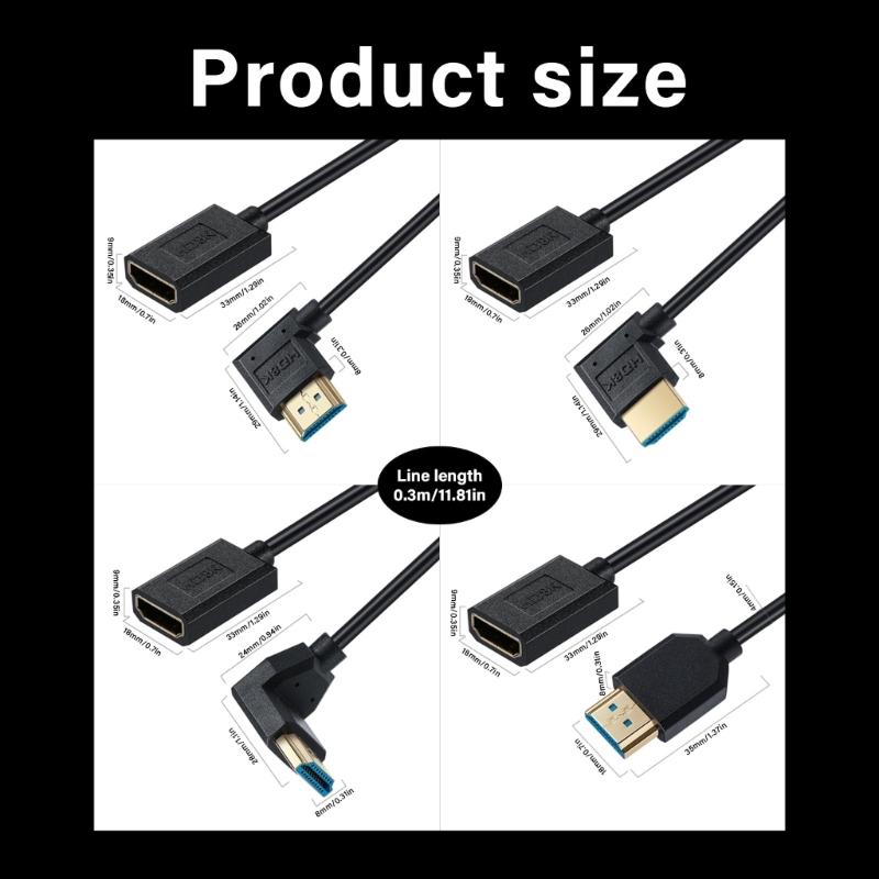 2.1 HDTV-compatible Video Cable Supports 8K at 60Hz and 4K120Hz for Cameras Laptops Screens Extension Cord