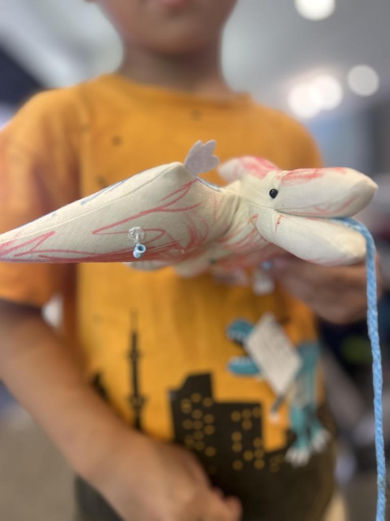 Canvas Doll Brachiosaurus Medium 24x13x4cm (Suitable for writing on colored paper, gift, art workshop, present, get-well gift, celebration)