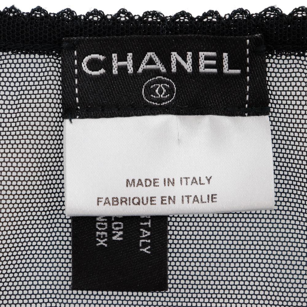 Chanel No Sleeve Tank Top P30617V13551 07P Black Cotton Women Used