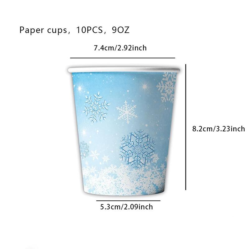 Frozen Birthday Party Supplies Disposable Tableware Winter Snowflake Paper Plates Napkins Cups for Baby Shower Christmas Decor