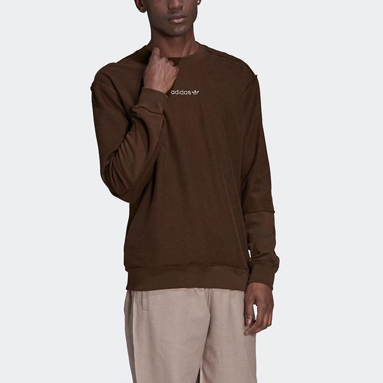 Adidas Originals Trefoil Sport Crew Neck Sweatshirt Men Tops Brown HP0437