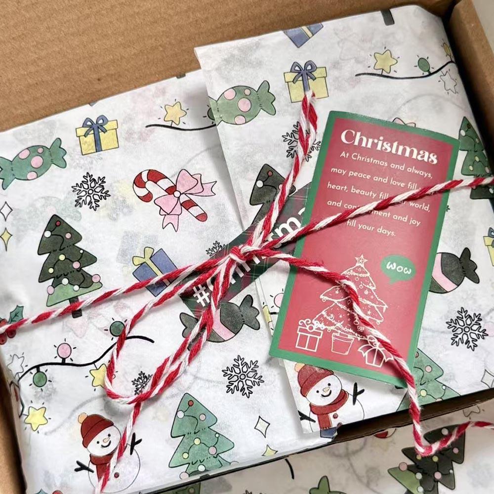 10 pièces Bouquet de Noël Papier Nouveau Motif Sapin de Noël Papier Papier d'emballage Père Noël Haute Qualité Houx Baies Papier Cadeau