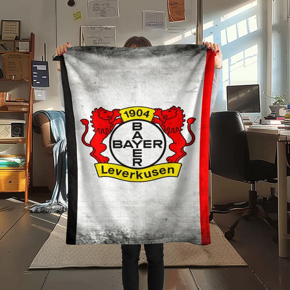 1Pc Bayer 04 Leverkusen Print Flannel Blanket High Quality Warm Comfortable Cover for All Seasons Perfect for Gifts Home Decor