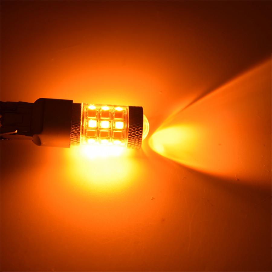 7443 42SMD 2835 LED-Glühbirnen Blinkerlicht Switchback Weiß/Bernsteinfarben Fehlerfreie Blinkerglühbirnen 2 Stück
