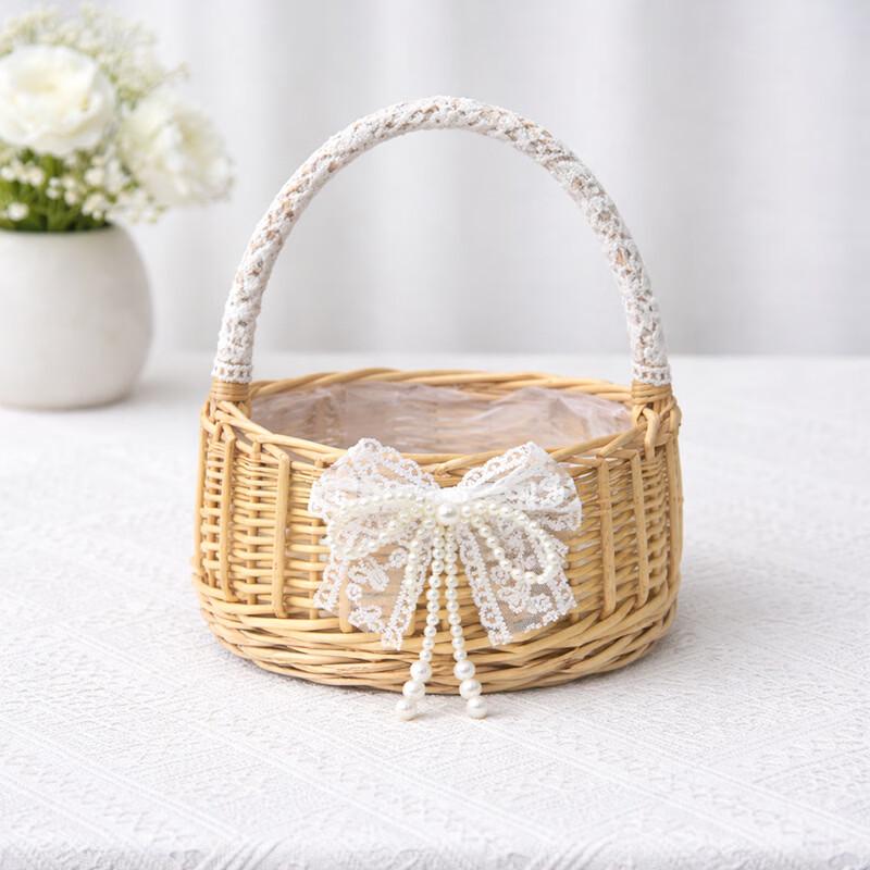 Hand-woven Wicker Picnic and Flower Basket