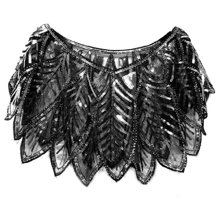 Sequins Flapper Shawl Costume Beadwork Accessories for 20s Theme Party