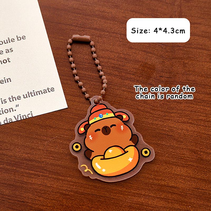 Funny Cartoon Capybara Keychain Creative Cute Capybara Pendant  Simple Backpack Decoration Accessories Birthday Gifts