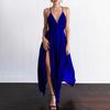 Women Prom Dress Deep V Neck Low Cut Sleeveless Backless Spaghetti Strap Dress-up Cross Back Irregular Hem Wedding Dress Women Clothes