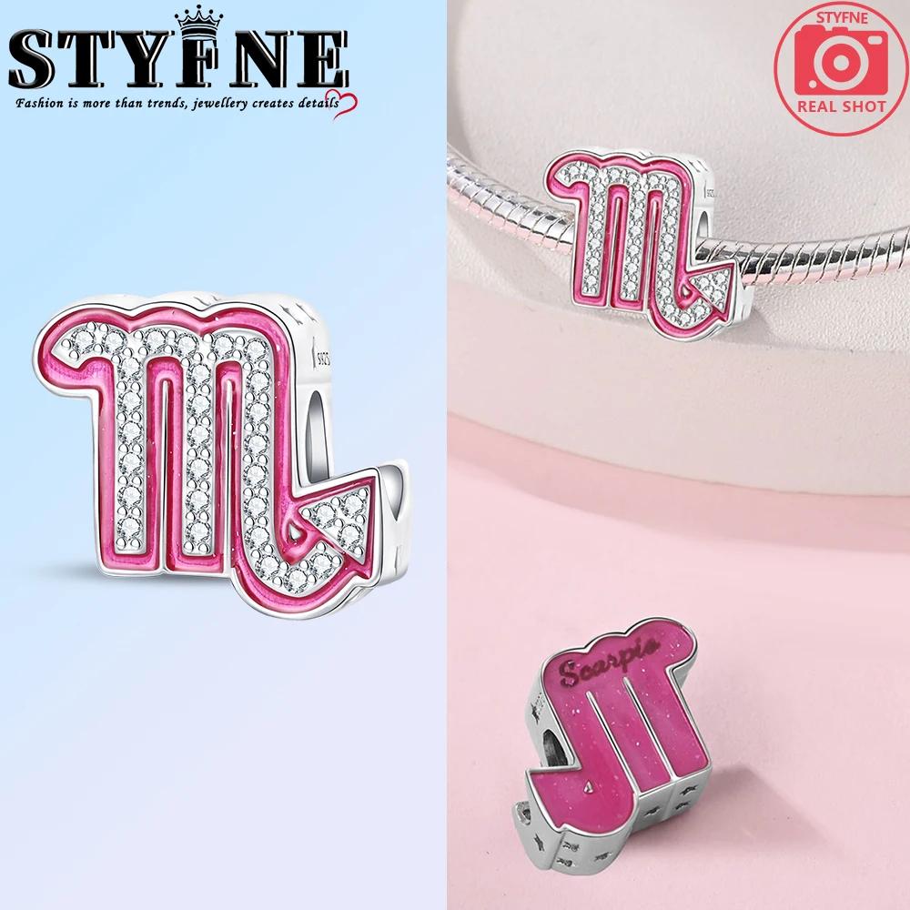 Pink Series Copper Alphabet Charms Beads Cute Letter Fit Original Bracelet Bangle Necklace Diy Jewelry