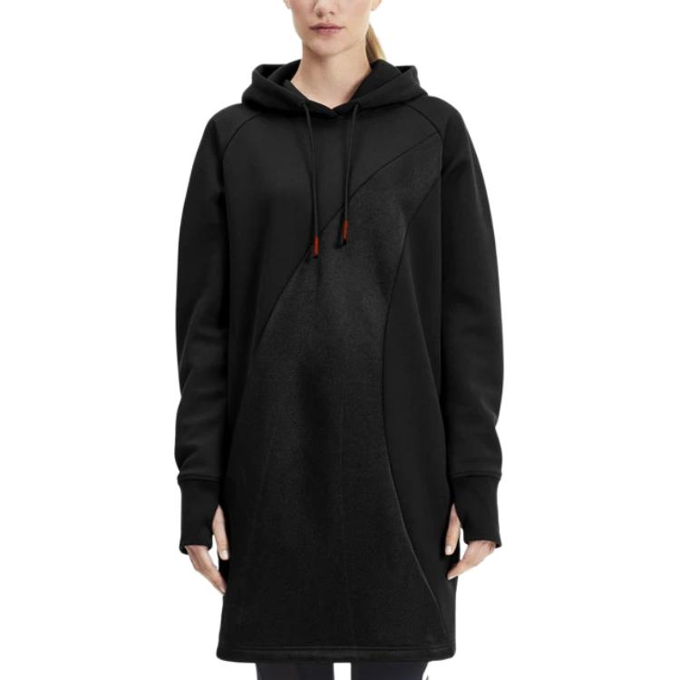 Puma Zip-Up Hoodie With Extended Length Women Tops Black 595571-01