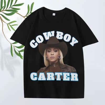 Cowboy Carter Beyoncé Classic T Shirt Men Women Oversized 100% Cotton Streetwear Short Sleeve Summer Fashion Print Unisex Tops