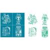 Estênceis de Serigrafia Tema Família 20x20cm Laváveis para Camisetas Artesanais Fabricação de Joias Impressão em Argila Tecido