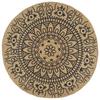 Tapis fait à la main Jute avec imprimé bleu foncé 90 cm