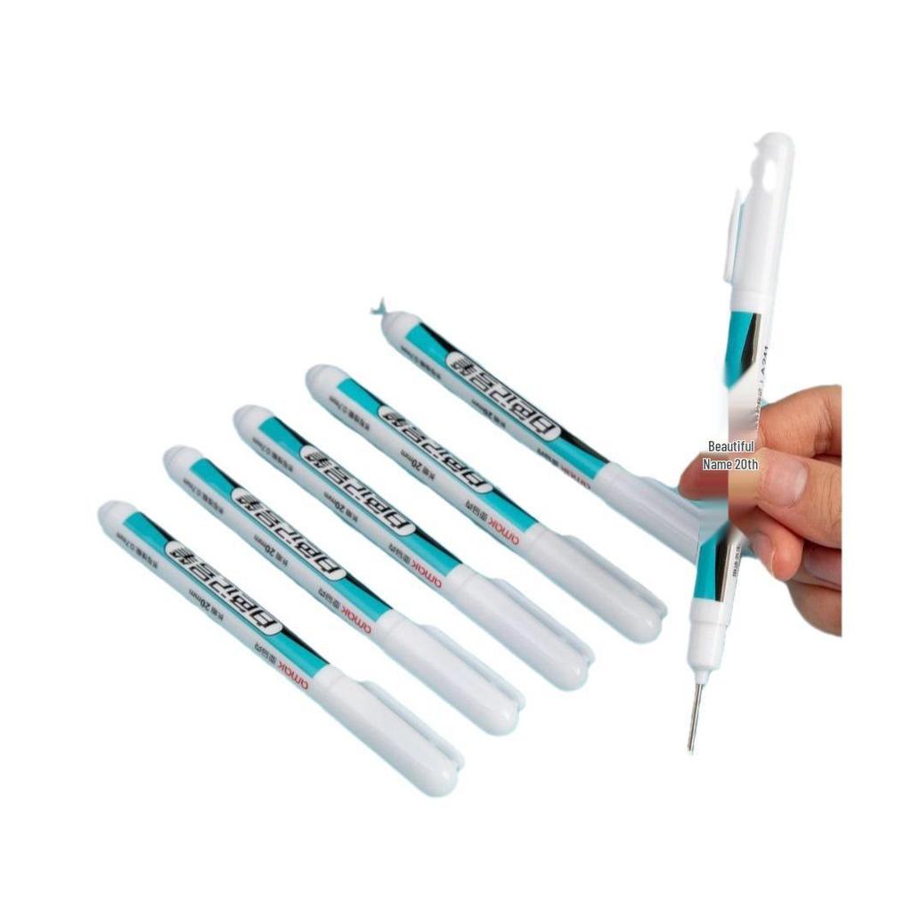 White Long-Head Quick-Drying Waterproof Oil-Based Marker Pen for Construction and Carpentry