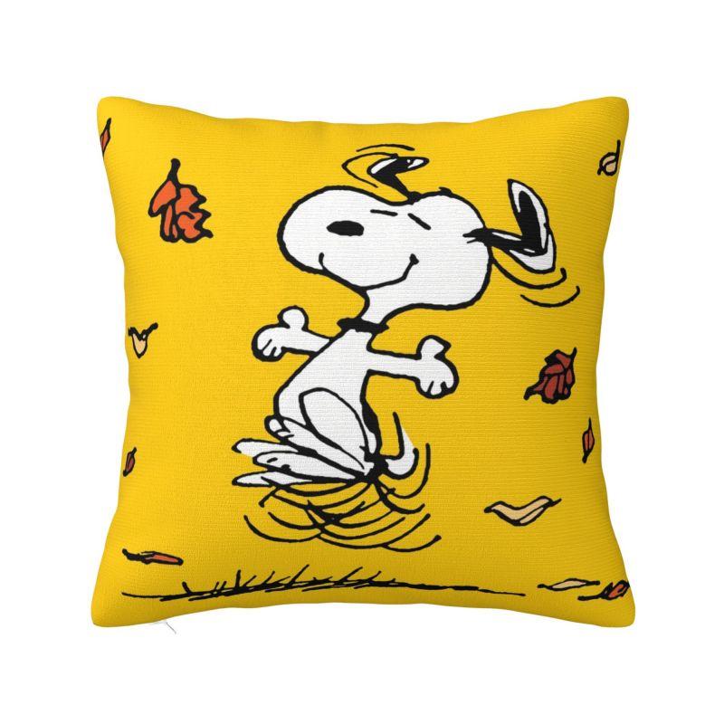 Custom Disney Snoopy Woodstock Cartoon Beagle Pillow Home Decorative Nordic Cushion Decoration Salon Square Pillowcase