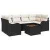 Ensemble de canapé de jardin vidaXL de 7 pièces avec coussins en poly rotin noir, Canapé de jardin 2 places avec coussins 3345597