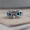 Cute Women Men Simple Design Rings Vintage Owl Frog Smiling Ring For Woman Girl Ancient Silver Color Retro Punk Jewelry Gift