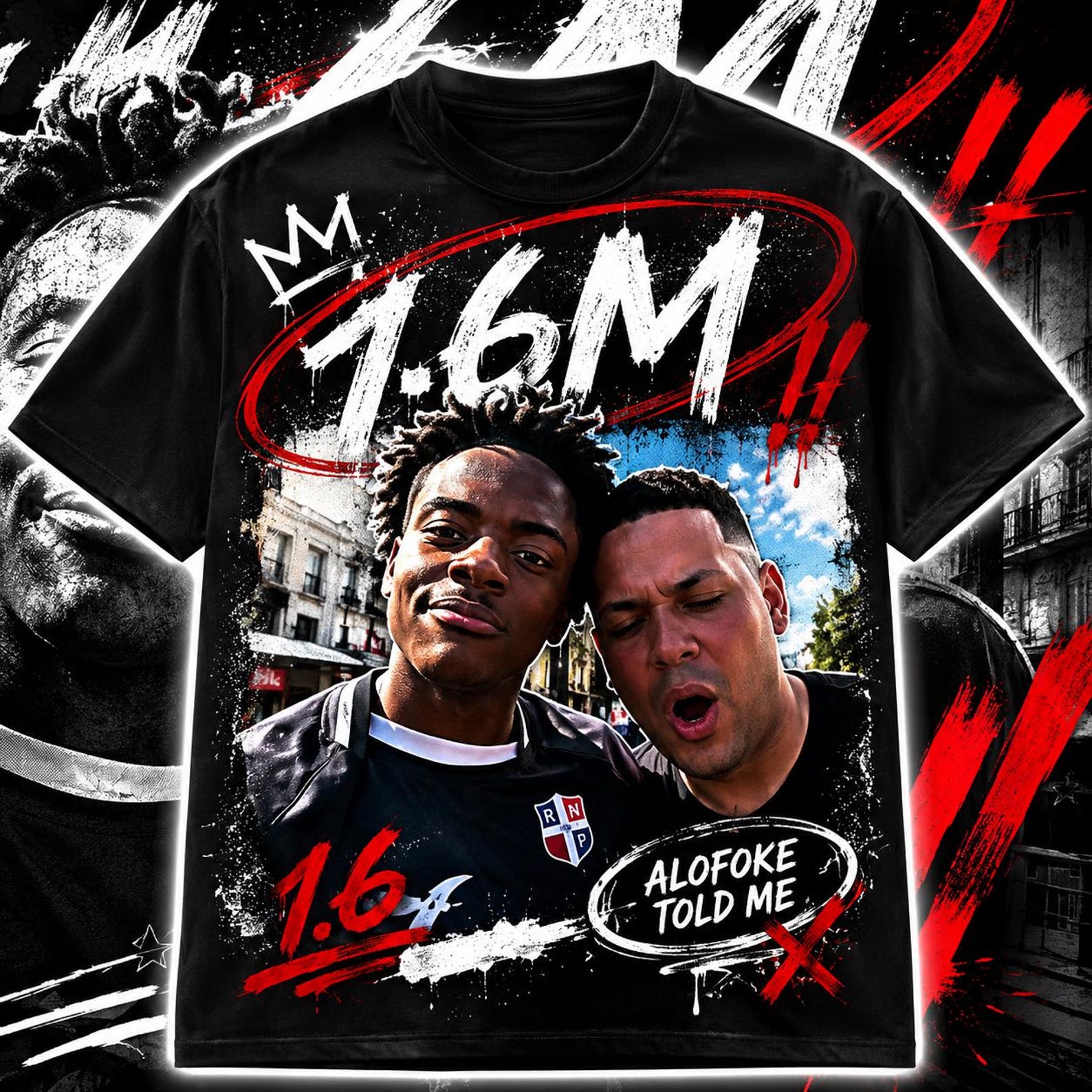 1.6M Meme T-Shirt | Viral Dominican Stream Moment Tee | Alofoke Told Me Graphic Shirt, IShowSpeed L