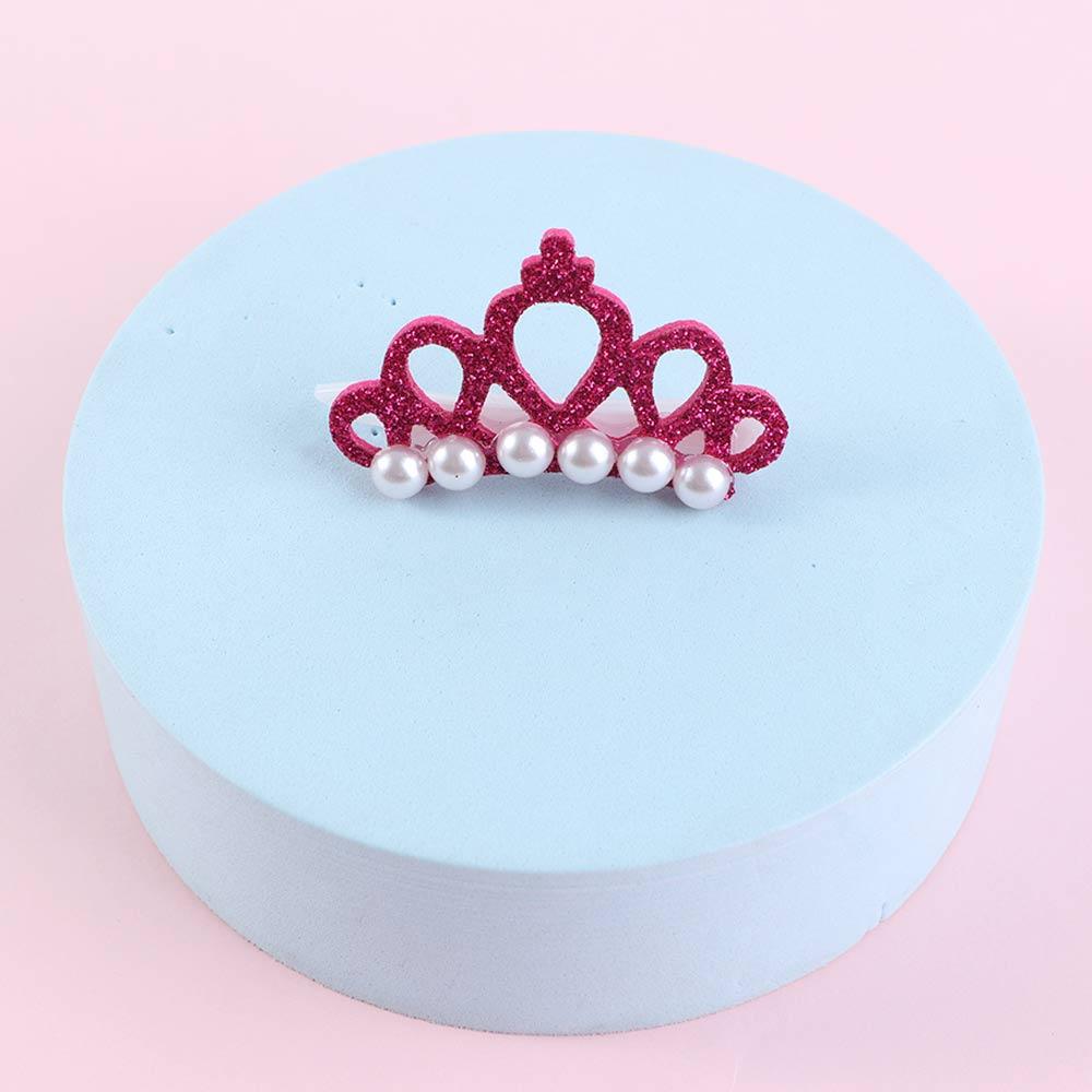 Faux Pearl Cute Crown Shape Bows Pet Hairpins Dog Accessories Pet Grooming Supplies Pets Hair Clips
