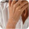 Bracelet de Chaîne de Main Bohème Bijoux de Plage Accessoire d'Été Bracelet Bague Tendance Cadeau pour Femmes