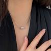 S925 Sterling Silver New Brushed Diamond Small Waist Necklace Women's Design and Premium Pendant Sweater Chain