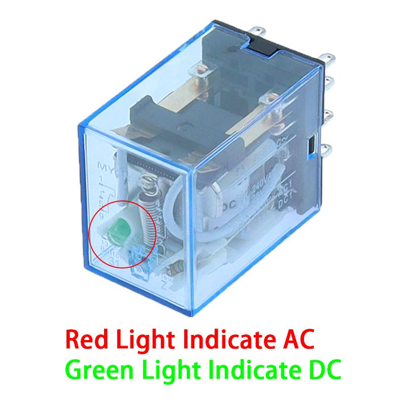 1pcs MY2P HH52P MY2NJ Relay Coil General DPDT Micro Mini Electromagnetic Relay Switch with LED AC/DC 110V 220V 380V 12V 24V 36V Relays 5