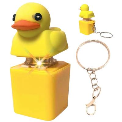 Duckling Quack Fidgety Toy Duck Keyboard Keycap Regulator Rattle Button Sound Keychain Decorative Ornament Relieve Stress