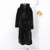Faux Fur Long Coats Women Hoodies Oversize Long Sleeve Button Lady Elegant Jacket with Belt Winter Warmer Female New Fashion