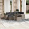 VidaXL Garden Lounge Set with Cushions 7 Pcs Light Grey Wicker 3269312