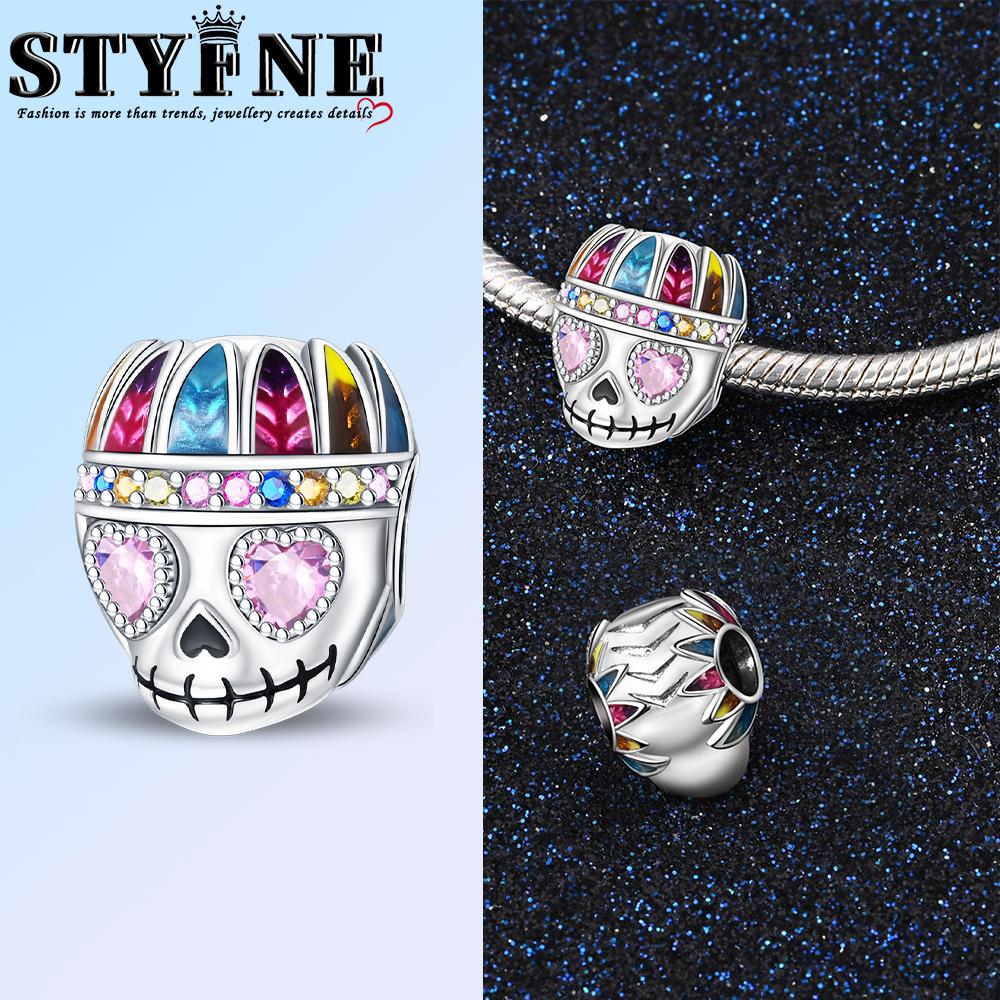 

925 Silver Plated Exquisite Charms Halloween Skull Series Rose Pirates Beads Fit Bracelet Women s Jewelry Gift