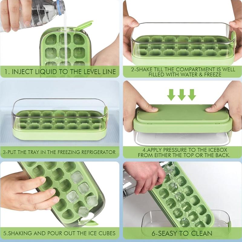 Creativity Ice Cube Tray With Box Ice Cube Maker Easy To Demold Ice Mould Party Bar Kitchen Freezer Hand Press Ice Cube Mold