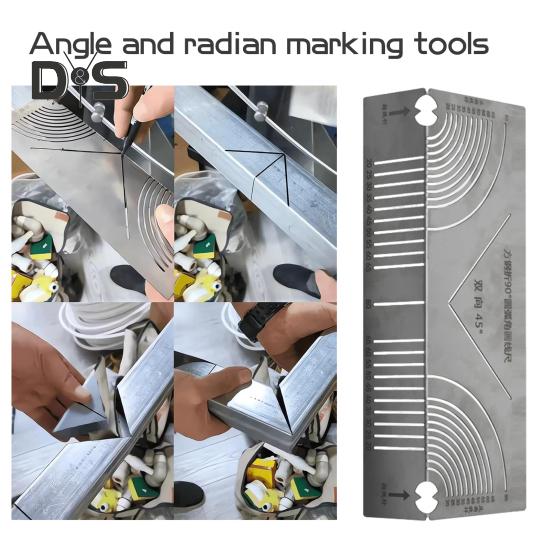 Angle Arc Marking Tool Rustproof Corrosion Resistant Reusable Adjustable Linear Arc Dual-Purpose Scriber Multi-Purpose Metal Marking Tool
