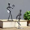 8Pcs Musician Guitar Player Metal Statue Musical Instrument Iron Art Collectible Figurine Home Cafe Office Book Shelf Room Decor