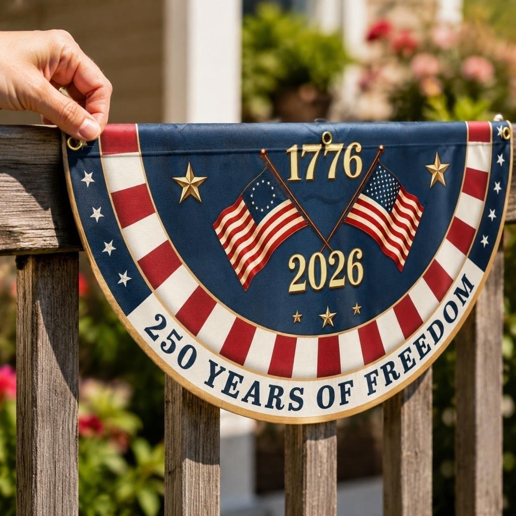 250th Anniversary Commemorative 1776 to 2026 Independence Day Decorative Flag with Print for Outdoor and Indoor Use