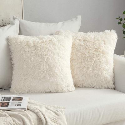Solid Soft Fluffy Plush Cushion Cover Sofa Decorative Pillow Cover Home Pillowcase Shaggy Fur Cushion Cover Home Textile Decor