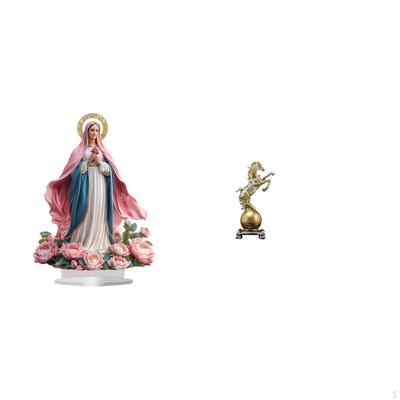 Nativity Scene Sculpture Acrylic Ornament Desktop Figurine Horse Statue Standing Tabletop Decoration