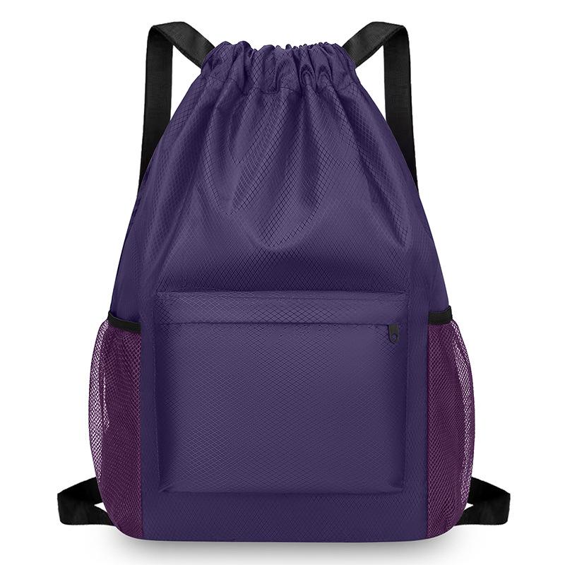 1Pc Outdoor Swimming Fitness Training Bag Solid Color Simple Lightweight Travel Backpack Leisure Lightweight Sports Basketball Bundle Mouth Bag