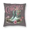 Long Live Cowgirls Boots Square Pillowcase Polyester Linen Velvet Printed Zip Decor Car Cushion Cover
