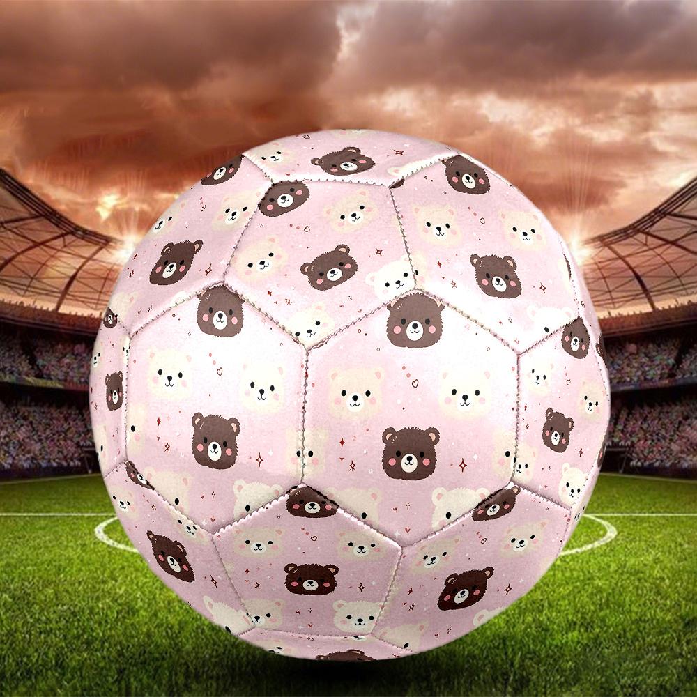 1PC Bear Faces Soccer Ball Size 5 Football Machine Sewn Indoor/Outdoor Universal Football Gift W95