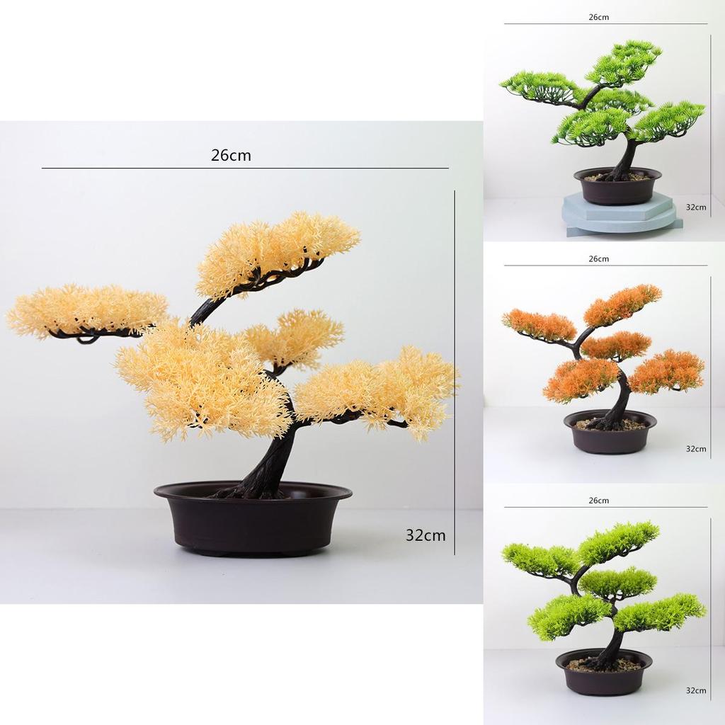 Home Decor Artificial Pine Tree With Plastic Material For Living Room And Office Display