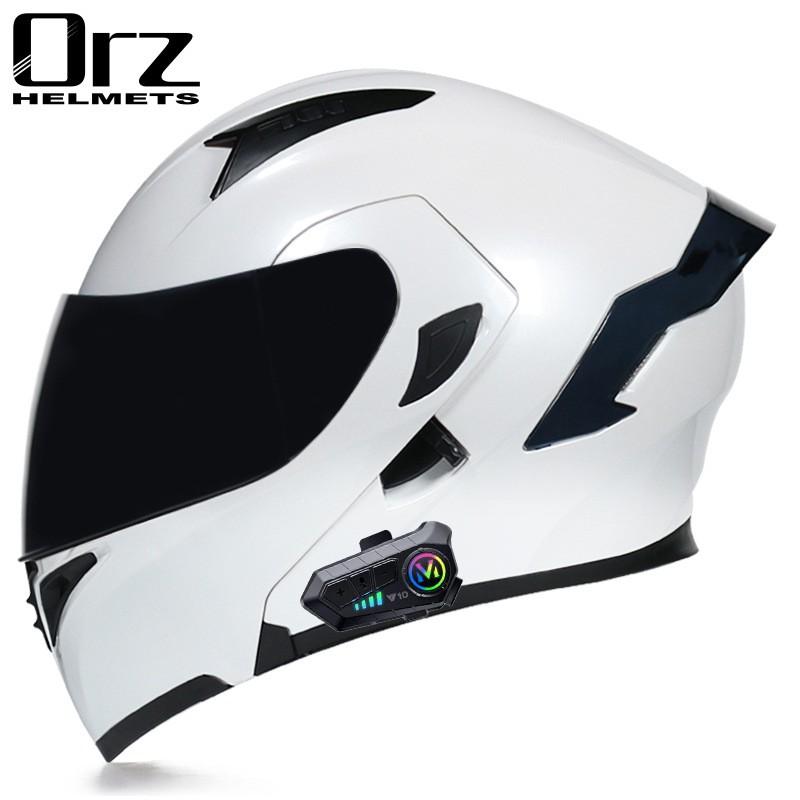 Unisex Full Face Motorcycle Helmet With Bluetooth Headset Scooter Electric Bike Riders All Season Use