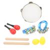 Kids Musical Instruments Set Hand Drum Egg Shaker Rumba Shaker Rattle Hand Jingle Bell Rhythm Stick Kit for Children