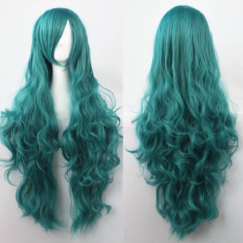 80cm Lange Wellenperücke in Lebhaften Farben Hochtemperaturfaser Ideal für Cosplay-Veranstaltungen