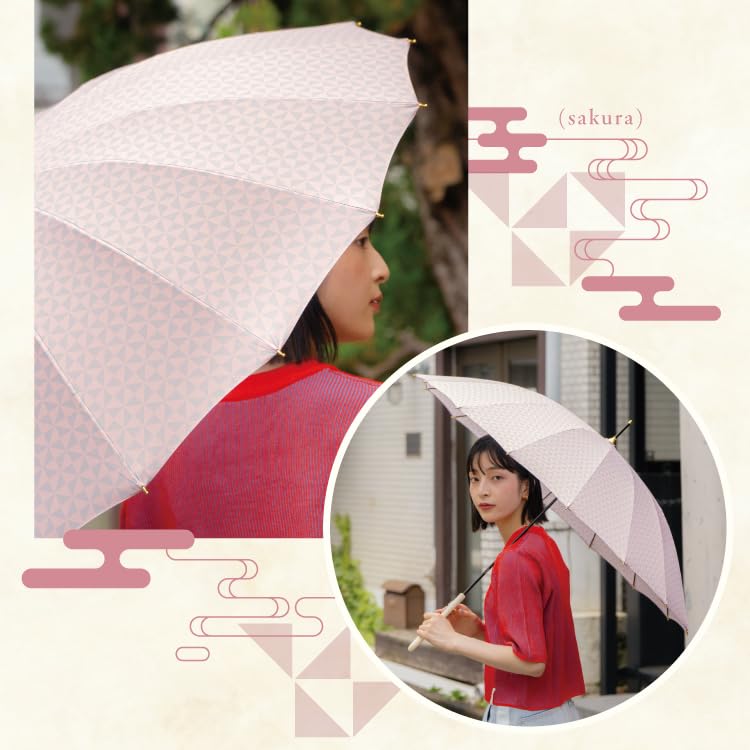 Long Japanese Traditional Colors 55cm Rib 16 Perfect for and Japanese Style for [2025] Wpc. Umbrella, Umbrella, Pink, Length, Ribs, Durable,