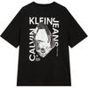 Calvin Klein Loose Modern Metallic Logo Crew Neck Short Sleeve T-Shirt Men Tops Black J324759-BEH