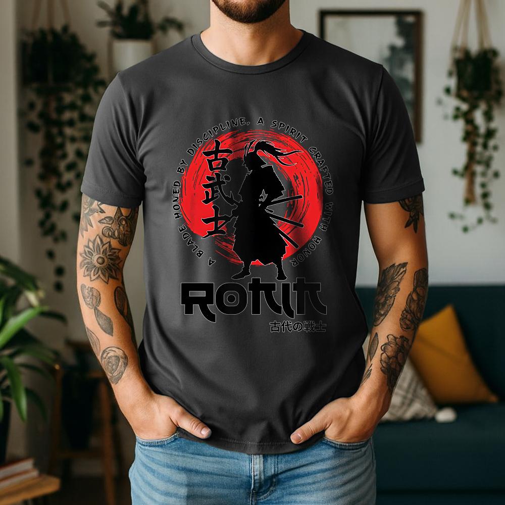 2026 Unisexs Casual Oversize Tee 100 Cotton Ancient Warrior Samurai Japanese Bushido Summer Short Sleeve