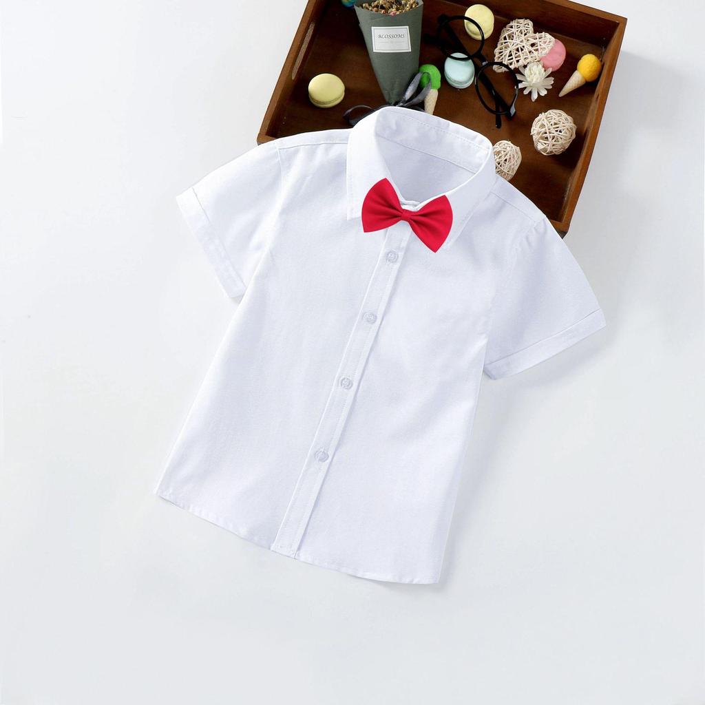 Baby Boys' White Short-Sleeve Performance Summer Shirt