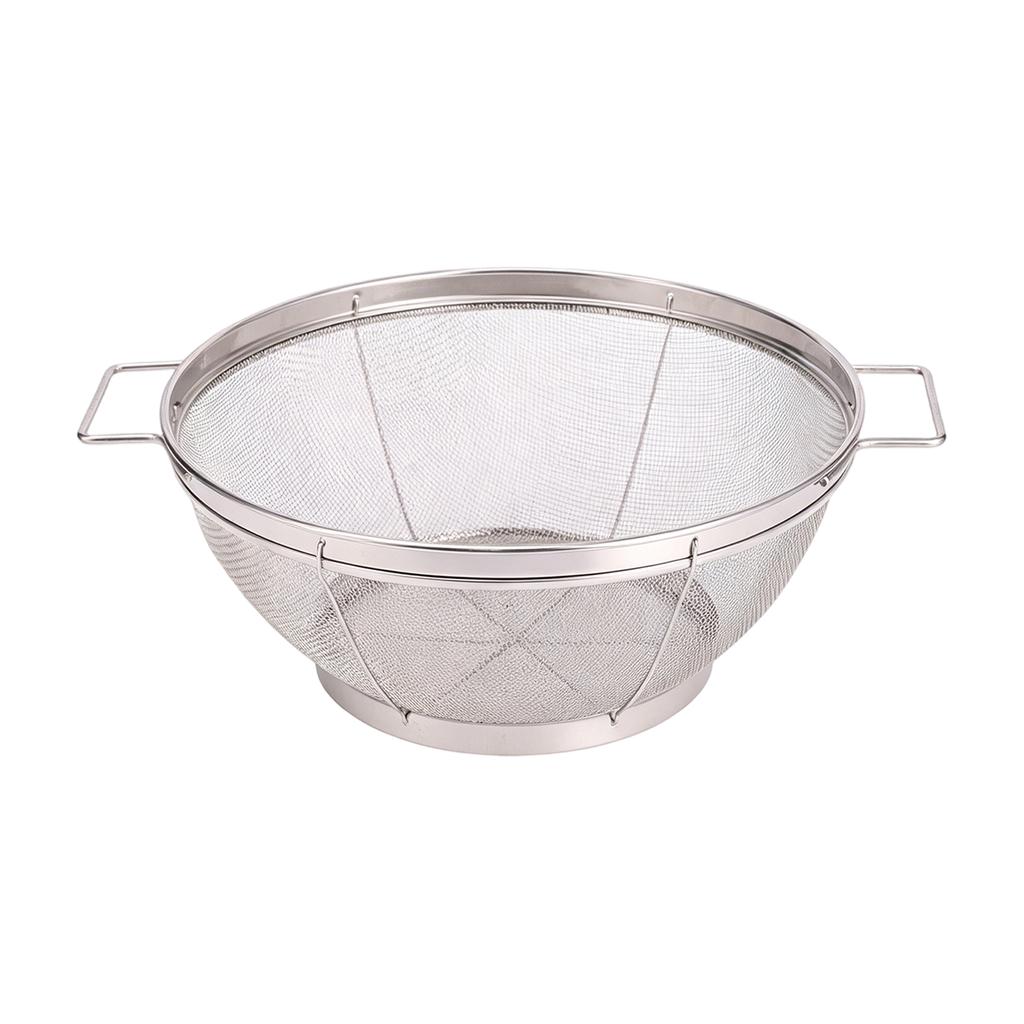 Stainless Steel Multipurpose Kitchen Strainer Basket for Washing Rice Fruits Vegetables Draining Storage Bowl with Handles