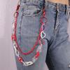 Acrylic Layered Rock Pants Jean Chain Heart Pendant Trousers Chains Biker Thick Wallet Chains Keychains Body Chain for Men Women