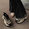 Fashion Woman Thick Bottom Sneakers 2025 Sneakers Women Casual White Shoes Spring Platform Leather Fashion Height Increasing Shoes